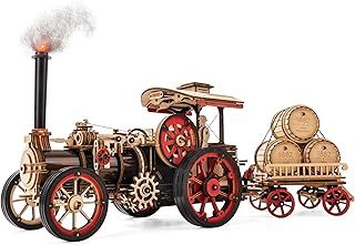 ROKR 3D Puzzle Car Model Kits for Adults to Build-Vintage Car Locomotive Steam Tractor-Hobbies for Adults UK-Unique Gift Idea for Men(Steam Engine)