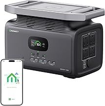 GROWATT Portable Power Station 1382Wh: Infinity 1300 Solar Generator with Lifepo4 Battery 1800W AC Output, 1.8H Full Charge Generators for Camping, Home, Emergency Backup,Power Outages