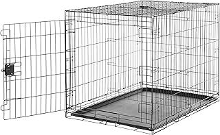 Amazon Basics XL Metal Dog Crate/Cage with Tray, Durable, Foldable Dog Cage with Single Door, 106.7 x 71.1 x 76.2 cm (L x W x H), Extra Large (42"), Black
