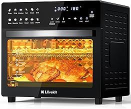 LLIVEKIT Air Fryer Oven with Rotisserie 26L, Large Family Size Air Fryer Countertop Convection Oven Low Fat Oil-Less Cooking, Timer & Temperature Control, 12 Preset Programs, 1700 Watts