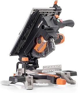 Evolution Power Tools R210MTS-G2 Convertible Mitre/Table Saw, Compact Multi-Function & Multi-Material Cutting, -47˚ Bevel & +/- 45˚ Mitre Angle, TCT Blade Included Cuts Wood, Plastic, Metal, 210mm