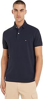 Tommy Hilfiger Men’s Short Sleeve Regular Fit Polo Shirt with Button Placket