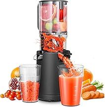 AOBOSI Juicer Machines, 126MM Large Feed Chute for Whole Fruits and Vegetables - 1.5L Capacity 200W Cold Press Juicer with Upgraded Auger, Safety lock and Triple Filter, Black