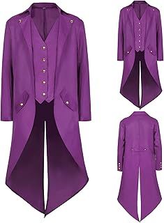 Men Medieval Tailcoat Steampunk Victorian Costume Mens Medieval Gothic Vintage Jacket Halloween Costume