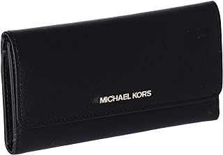 Michael Kors Women's Jet Set Travel Large Trifold Wallet (Black/Gold), Black/Gold, Wallet