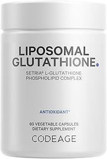 Liposomal Glutathione Supplement - Pure Reduced Setria® L Glutathione Nano Encapsulated Glutathione Powder Capsules, Natural Antioxidant Complex, Soy-Free Gluten-Free Dairy-Free Non-GMO - 60 Pills