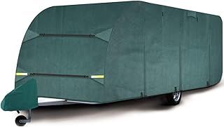 19ft - 21ft Full Caravan Cover & Hitch Cover | Universal 4 Ply Breathable Heavy Duty Waterproof Protector (19 foot - 21 foot large)