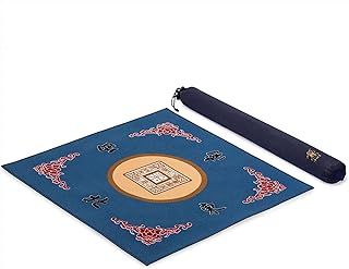 Yellow Mountain Imports Table Cover for Mahjong, Poker, Card Games, Board Games, Tile Game, and Dominoes - 79 centimeters - Roll-up Gaming Mat with Carrying Bag