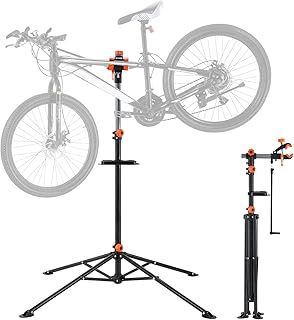 VEVOR Bike Repair Stand, 80 lbs Heavy-duty Steel, Adjustable Height Bike Maintenance Workstand with Magnetic Tool Tray Telescopic Arm, Foldable Bike Work Stand for Home, Shops