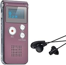 Portable Digital Voice Recorder Sound Audio Recorder Dictaphone LCD Recorder MP3 Player-8GB (Wine red)