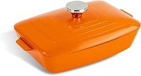 Scoville EXPERT Neverstick+ 26cm Casserole Dish with Lid, 2.3L, Non Stick Rectangular Oven Dish, Suitable for All Hobs and Ovens, Lightweight Thick Gauge Aluminium, Dishwasher Safe, PFOA Free, Orange