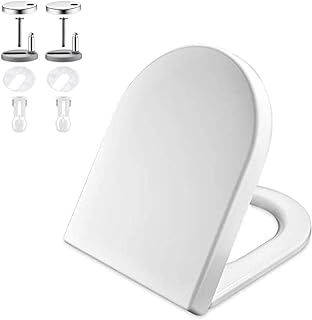 GRIFEMA G951 Toilet Seat,Soft Close D-Shape Toilet Lid with Quick Release for Easy Clean,Anti-bacterial White Loo Seat with Adjustable Hinges Urea-formaldehyde Toilet Seat [Amazon Exclusive]
