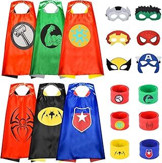 Gralal Superhero Costume Capes with Masks and Bracelets - Indoor and Outdoor Toys for Kids