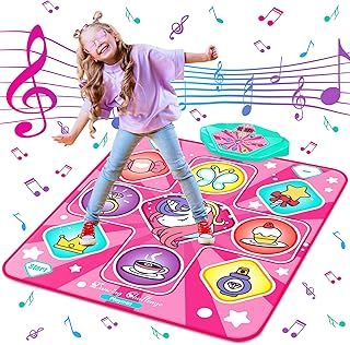 Unicorn Dance Mat,Light Up Dance Pad,Kids Musical Dance Play Mat with Light Up 9 Pattern,Built-in Music, 5 Game Modes,Toys Gifts for 3 4 5 6 7 8 9 10 11 12 Year Old Girls Boys and Adult