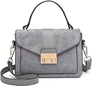 Miss Lulu Crossbody Bag for Women, Small Women's Top-Handle Bags, Suede Handbags for Shopping Traveling