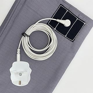 VigorVortex Grounding Flat Sheet with 15ft Grounding Cord Conductive Grounding Bed sheet with Sliver Fiber for Better Sleep 27x52in Gray 1PCS
