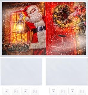 Oudain 2 Pcs Rear Projection Screen, 40'' x 60'' Polyester Matte White Translucent Fabric, for Halloween, Christmas, Indoors Outdoors, With Mounting Hardware
