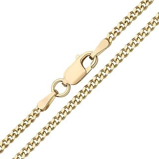 9ct Yellow Gold on Silver Solid 2.5mm Curb Pendant Chain 16 18 20 22 24" Heavy Duty