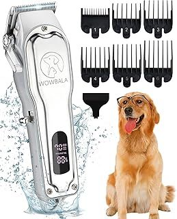 Dog Clippers for Grooming for Thick Coats: Low Noise Rechargeable Cordless Pet Shaver - Dog Grooming Kit for for Heavy Hair