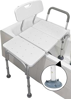 PEPE Mobility - Bath Bench, Non Slip Seat for Adults, Lifts for Disabled and Elderly, Padded Armrest, Transfer, White