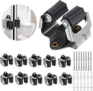 3-H Mop Holder 10 Pack,Brush Holder,Broom Holder Wall Mounted for Kitchen Bathroom Laundry Room Shed Garage Garden(Black)