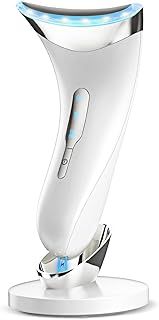 Facial Massager Face Lifting Device: Electric Skin Tightening Machine Neck Lift with 45°C Heat EMS Massage - 3 LED Microcurrent Wand Anti-Wrinkle - Anti-Aging Neck Eye Massagers for Skin Care