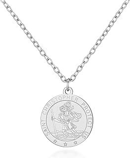 Philip Jones Men's Stainless Steel St Christopher Necklace