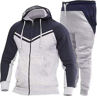 Love My Fashions® Men's Athletic Full-Zip Multi-Print Tracksuits Sports Casual Sweat Suit Slim Fit Warm Up Two-Piece Set