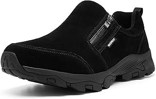TLOLA Walking Shoes Mens Lightweight Non Slip Hiking Shoes Low Rise Waterproof Walking Boots Outdoor Trainers Men Comfortable Loafers Trekking Camping Slip On Casual Shoes