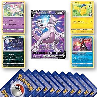 Pokemon Card Mystery Pack including Rares, Holos and V GX or VMAX Pokemon Cards + That Chunky Yellow Mouse ™ Pouch (Ultimate Pokemon Cards Pack - 20 Pokémon Cards 4 Rare Cards + Special Pokémon Card