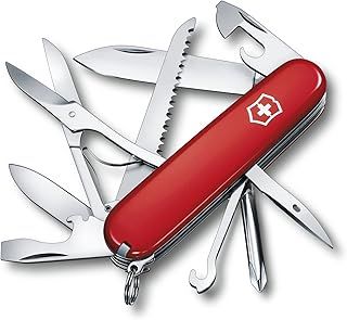 VICTORINOX Pocket Knife Fieldmaster, 15 Functions, Swiss Made, Multi Tool incl. Multi-Purpose Hook, Tin Opener, Scissors, Red