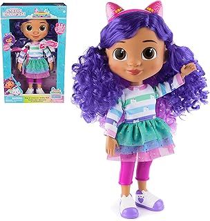 Gabby's Dollhouse, Sing & Celebrate Gabby Girl Doll, 33-Centimetres Tall with Sound Effects and Reversible Cat Ears, Kids’ Toys for Girls and Boys Aged 3+