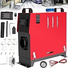 5-8 KW 12V Diesel Air Heater, Parking Heater Diesel Night Heater, All In One Air Heater Fast Heating with Remote Control and LCD Display for Car Trucks Caravans or Motorhomes (Red)