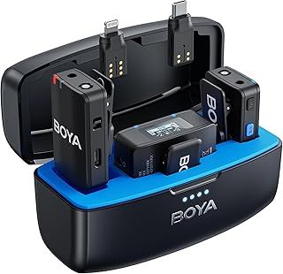 BOYA BOYAMIC Wireless Lavalier Microphone for iPhone Android Smartphone Camera, Onboard Recording, 200M Range, Clip on Wireless Lapel Microphone for Live Streaming Video Podcast Recording