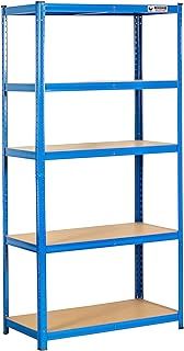 5 Tier Heavy-Duty Industrial Storage Shelves - Blue - 180x90x45cm