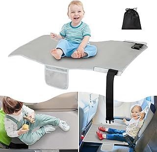 Zyphoria Toddler Airplane Bed, Kids Seat Extender, Safe Baby plane Travel Essentials, Portable Long Trip Flyaway Kid Seats Footrest, Air Flight Must Have for Infant Sleeping & Rest (Grey)