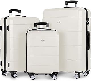LUGG Travel Suitcase Set - Jetset 3-Piece Hard Shell Luggage, 20" 25" 29 Strong & Lightweight with Secure TSA Lock, Smooth 360° Wheels, Internal Pockets - Airline Approved