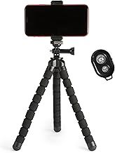 Amazon Basics Portable and Flexible Tripod with Wireless Remote and Smartphone Clamp, Black, 25.4 cm