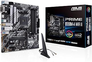 ASUS PRIME B550M-A WIFI II, AMD B550, AM4, Micro ATX, 4 DDR4, VGA, DVI, HDMI, Wi-Fi, PCIe4, 2x M.2