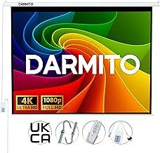 120 4:3 Electric Motorised Projector Screen, Full HD 3D 4K 8K Matt White +1.2 Gain, with Remote Control, 16:9 Ratio Supported, For Meeting School Home Cinema Theater Movie TV DVD Indoor