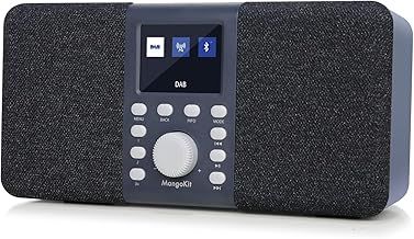 MangoKit MD5 Stereo DAB Radio with Bluetooth Speaker,DAB+ Digital Radio,FM Kitchen Radios Mains and Battery Powered,Color Display,40 Preset Stations,Alarms &Clock,Snooze Timer,Headphone Port-Dark Grey