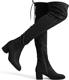 DREAM PAIRS Women's Comfy Over The Knee Thigh High Chunky Boots Long Stretch Sexy Fall Boots for Party Wedding or Dating