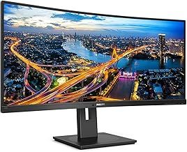 Philips 345B1C - 34 inch Curved WQHD Monitor, 100Hz, 4ms, VA, Speakers, Height Adjust, Power Sensor, USB Hub (3440 x 1440 WQHD, 300 cd/m², HDMI/DP/USB-B/USB 3.2)