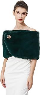 BEAUTELICATE Faux Fur Wrap Shawl Women’s Shrug Bridal Bridesmaid Stole for Winter Wedding Party Evening
