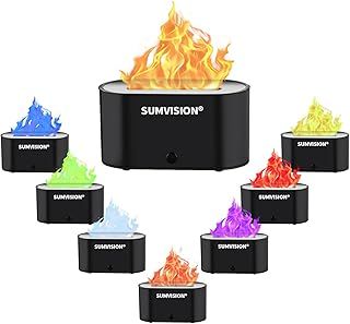 Flame Diffuser Humidifier For Bedroom Electric Diffusers For Home Essential Oils Aromatherapy 7 Colour LED Night Light Auto Shutoff Safety BPA FREE (UK DESIGN FREE UK TECH SUPPORT) (Black)