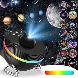 13 in 1 Galaxy Projector, Star Night Light with 6 RGB Lights, 4K HD & Timer, Planetarium with Dynamic Stars