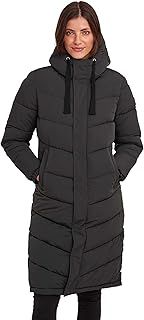 TOG24 Raleigh Womens Quilted Puffer Extra Long Coat for Winter with Fixed Hood, Two Way Zip and Recycled Thermal Filling
