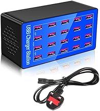 Balabaxer Blue USB Charger Station, 20-port 100W/20A multi-device USB charging station, is a versatile multi-port charger designed for smartphones, tablets, and various other devices.
