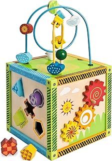 Baby Activity Cube Play Center | Activities Include Bead Mmaze, Abacus, Sorting Blocks, Noughts & Crosses and Other Games | Ages 1+