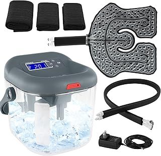 Vive Cold Therapy Machine - Large Ice Cryo Cuff - Flexible Cryotherapy Freeze Kit Fit Knee, Shoulder, Ankle, Cervical, Back, Leg, Hip and ACL - Reusable and Wearable Adjustable (Ice Therapy Machine)